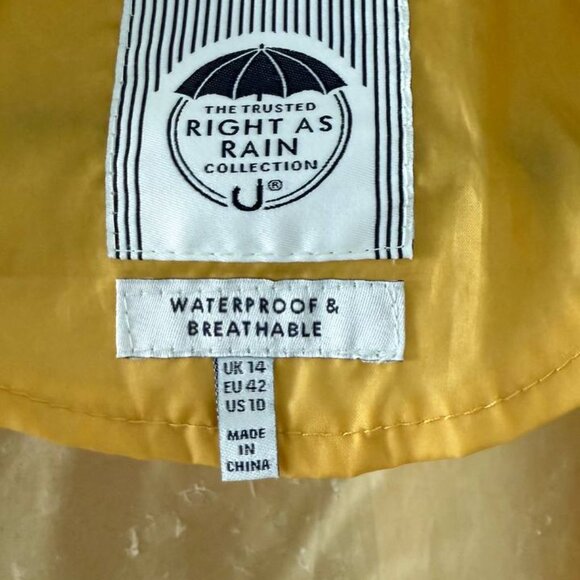 Joules Right As Rain Yellow Bee Print Raincoat Women's US 10 / EU 42 - Picture 5 of 11